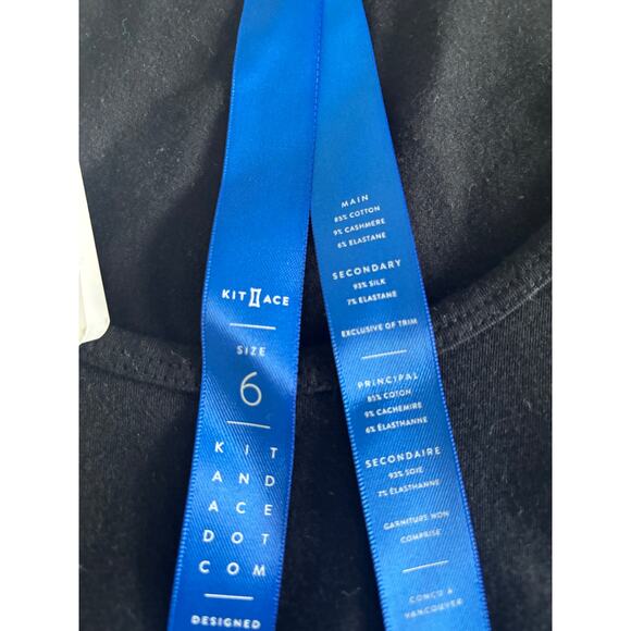 KIT & ACE UNION DRESS CASHMERE SILK BLEND BLACK NWT SIZE 6 - Picture 9 of 9